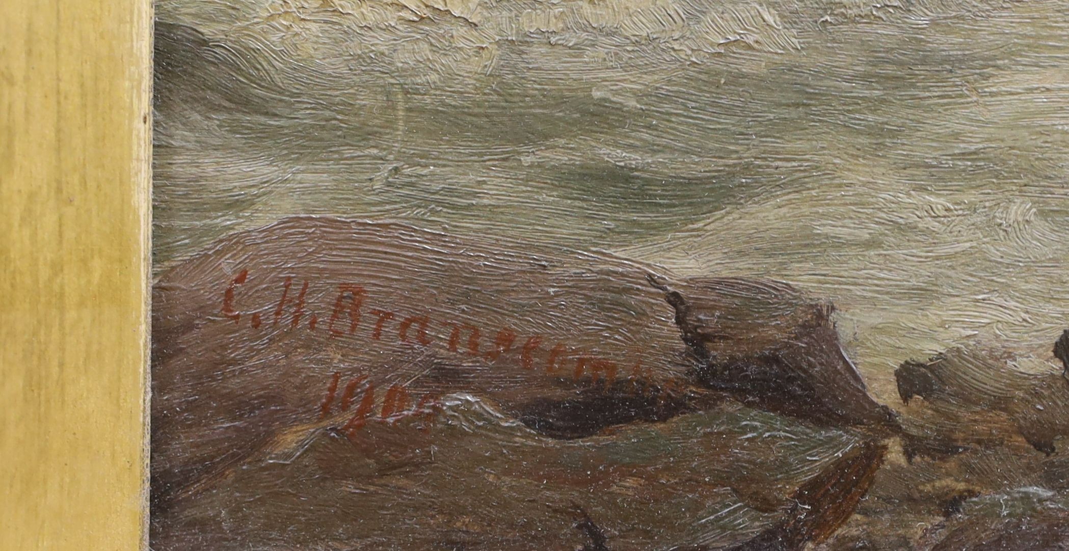 Charles H... Branscombe (act.1891-1922), oil on board, 'Compass Point, Bude', signed and dated 1906, 30 x 45cm
